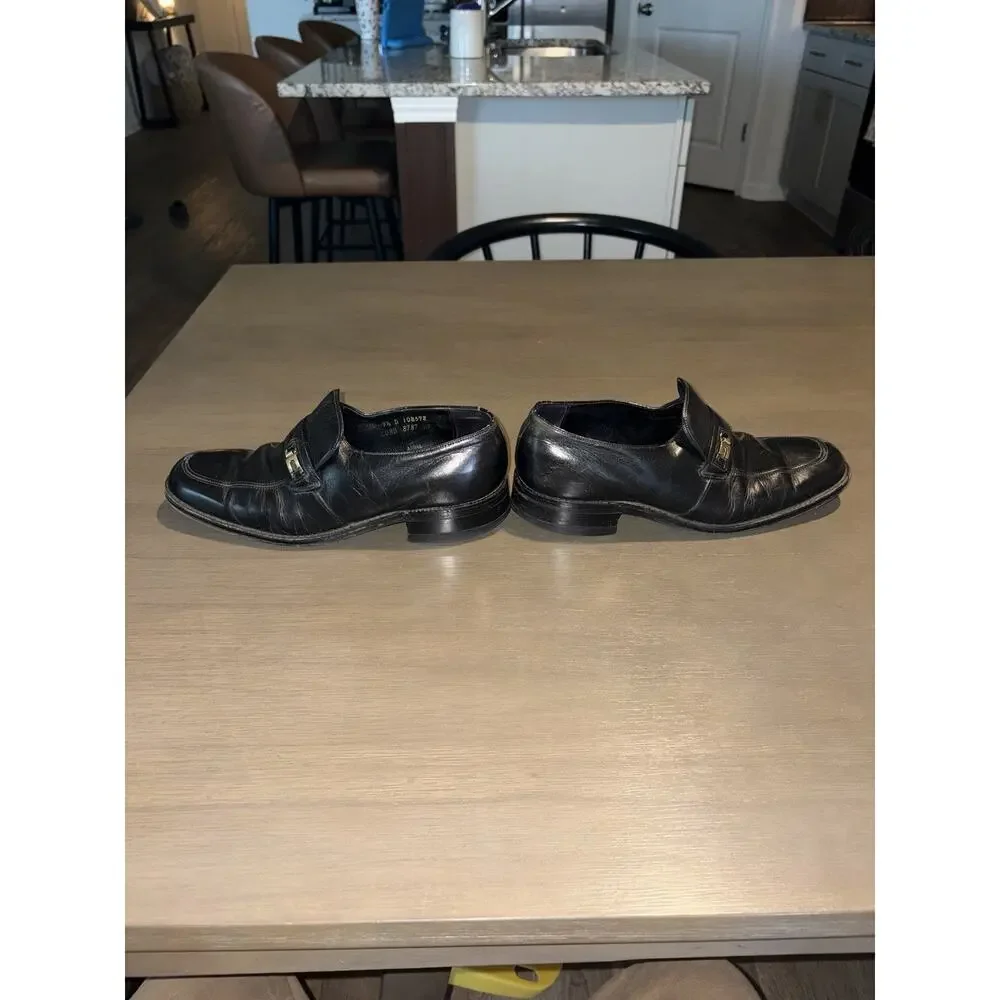 Men’s 9.5D Black Leather Bit Loafers Dress Shoes